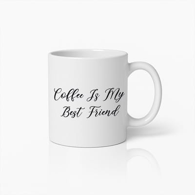 Koffiemok 330ml – "Koffie Is Mijn Beste Vriend" Grappige Quote Beker – Perfect Cadeau voor Koffieliefhebbers