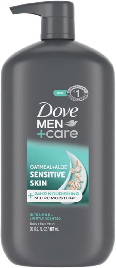 Dove Men+Care Body & Face Wash Sensitive Skin 887Ml (Voordeelpack) – Hydraterende Douchegel voor Gevoelige Huid – 2-in-1 Reiniging voor Lichaam & Gezicht