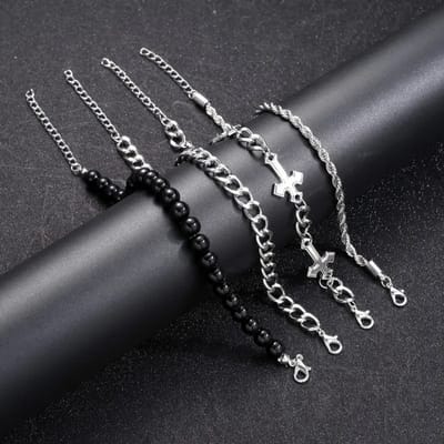 Livano Armband - Staal - Nep Zilver - Heren - Zilver