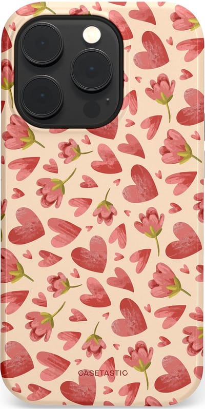 Casetastic Hoesje Geschikt voor Apple iPhone 14 Pro Magsafe - Stijlvolle Beschermende Duo-layer Case - Verbonden Hartjes
