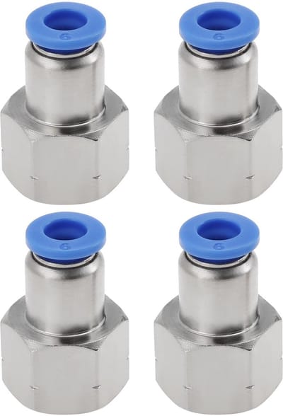 Allecto - Push Fit Pneumatische Connector - 4 Stuks - 6mm Buis