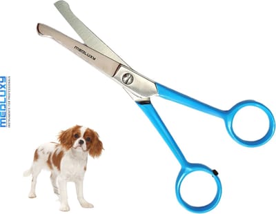 MEDLUXY® PET - Trimschaar - 15 cm - Rechtshandig - Afgeronde tip - blauwe handgreep [PS0464] (vachtschaar, schaar voor dieren, hond schaar)