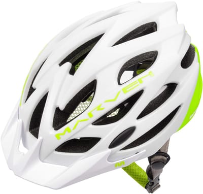 Meteor - Fietshelm - Marven S 52-56 cm - wit/neon groen