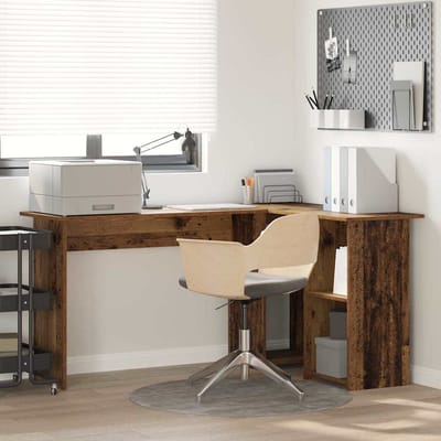 vidaXL - Bureau - Oud - Hout - 142 - x - 102 - x - 73 - cm - Bewerkt - hout