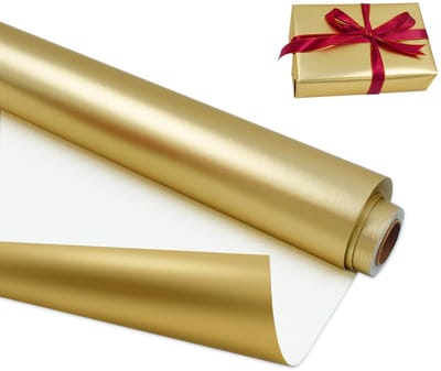 Dailygoods - 43 cm x 12 m rol goudkleurig metallic cadeaupapier, effen mat cadeaupapier, perfect voor verjaardagen, bruiloften, babyshowers, feesten, cadeaudecoraties voor feesten