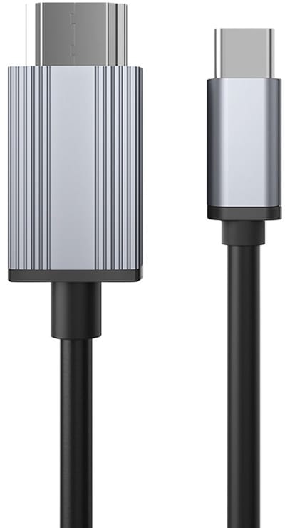 USB-C Male naar 4K HDMI Male adapter kabel connector - 4K@30Hz - voor o.a. monitor, laptop, beamer en telefoon - 2 meter - grijs