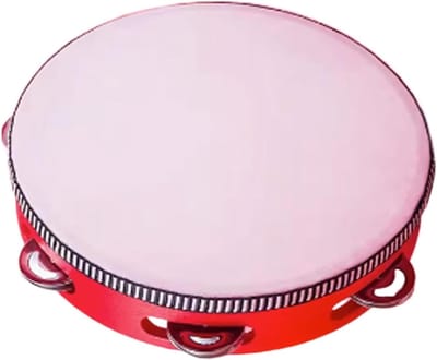 Kinder Tamboerijn - Hand Trommel - Muziek Leren - Hout Polyester - 20 cm - Rood