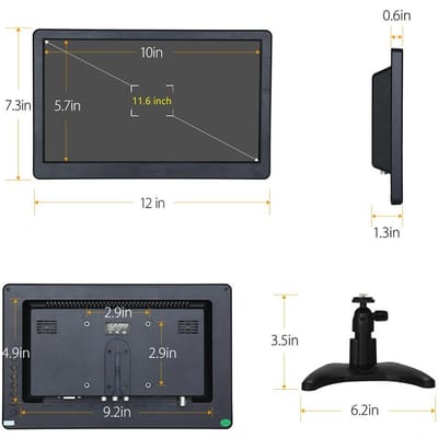 11.6 inch 16:9 1920x1080 LED Monitor HDMi VGa BNC AV Multifunction Monitor US Plug