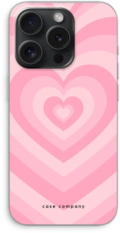 Case Company® - Hoesje geschikt voor iPhone 15 Pro hoesje - Hart Roos - Soft Cover Telefoonhoesje - Bescherming aan alle Kanten en Schermrand