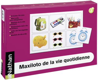 Maxi Lotto van het dagelijks leven - 6 Thema's - 36 kartonnen kaartjes 10 cm