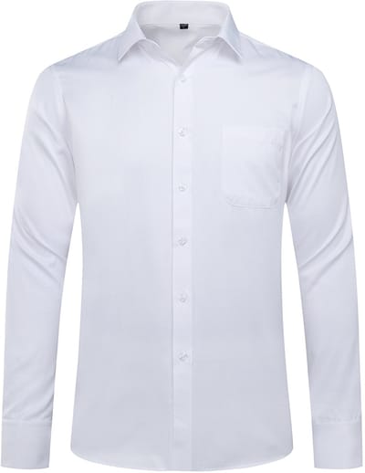 ALLTHEMEN Heren Fijn Streepjes Overhemd – Kreukherstellend & Jacquard - XL