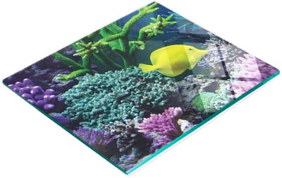 Multifunctionele decoratieve glazen snijplank voor de keuken, gele vis, 60x52 cm