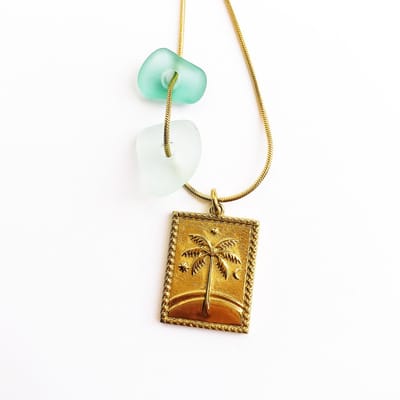 Laguna Treasures Jewellery - Ketting Zeeglas My Loves - Goud- Verguld - Snake ketting - Halsketting - Sieraden - Surf