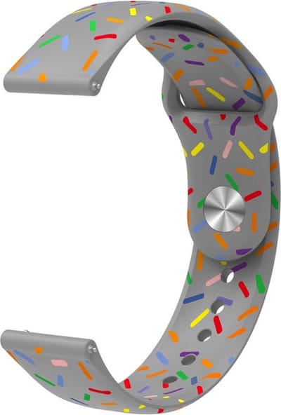 Siliconen bandje - geschikt voor Samsung Galaxy Watch 7 / Watch FE / Watch 6 / Watch 6 Classic / Watch 5 / Watch 5 Pro / Watch 4 / Watch 4 Classic / Watch 3 41 mm / Watch 42 mm / Active / Active 2 - grijs confetti