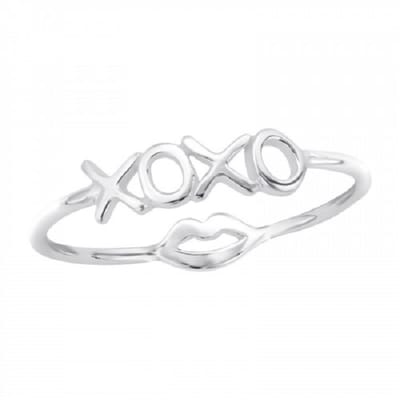 zilveren ring xoxo lip ringmaat 16,25