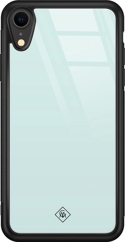Casimoda® hoesje - Geschikt voor iPhone XR - Pastel Blauw - Luxe Hard Case Zwart - Backcover telefoonhoesje - Blauw