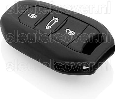 Autosleutel Hoesje geschikt voor Peugeot - SleutelCover - Silicone Autosleutel Cover - Sleutelhoesje Zwart