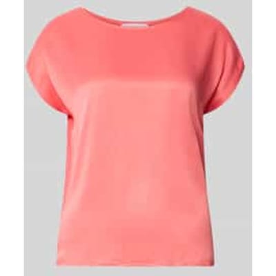 T-shirt van mix van viscose en elastaan met ronde hals