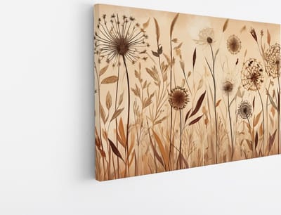 Saammp Canvas Schilderij - Vintage Bloemen - Natuur -Abstract - 30x20 - Foto op canvas - Wanddecoratie - Muurdecoratie Woonkamer - Kantoor Decoratie