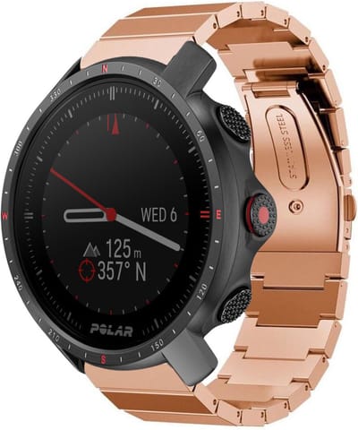 Strap-it Luxe metalen bandje - geschikt voor Polar Grit X / Grit X Pro / Vantage M / M2 / M3 / V3 - rosé goud