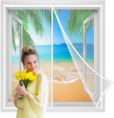 Weerbestendig hor voor raam 140x140cm van glasvezelstof tegen insecten