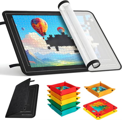 REN® Puzzeltafel - Puzzelbord - Puzzelkoffer - Puzzelplaat - Zwart - 95cm x 65cm x 2cm