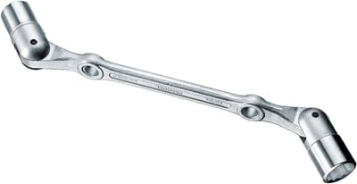 Dubbele scharniersleutel - UD-profiel sleutel - Vastzetten moeren - Hoogste koppels - 17 x 19 mm - Zilver/zwart