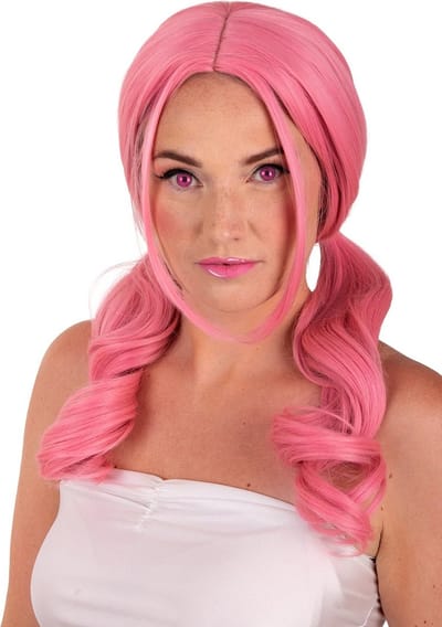 Pruik Raewyn Roze - luxe - cosplay - carnaval