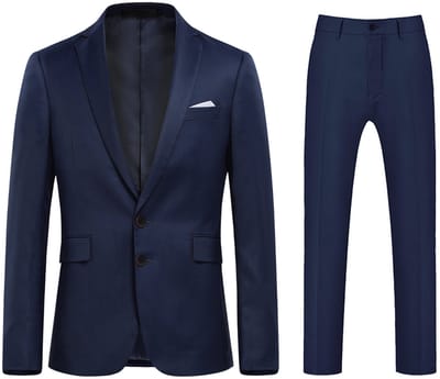 ALLTHEMEN Heren Twee knoops Pak Middenspleet - Tonsurton pantalon met 9 utility zakken -S