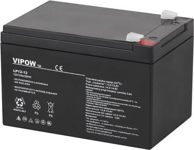Vipow Serie - 12V 12Ah Gel Accu - UPS Voeding - Onderhoudsvrij