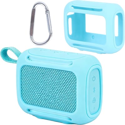 Siliconen Beschermhoes voor Draagbare Bluetooth Speaker - Lichtblauw, Geschikt voor JBL GO 5, Schokbestendig en Waterdicht