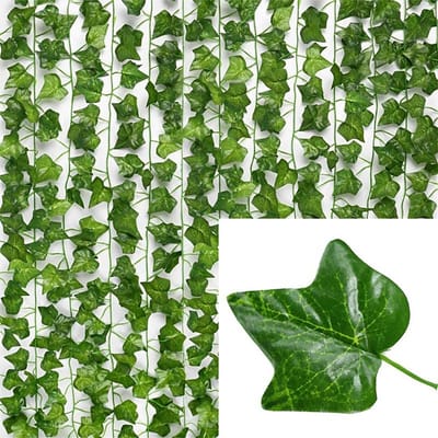 2/4//6/8/10M Zijden Bladeren Nep Klimplant Groen Blad Klimop Wijnrank String voor Huis Bruiloft Hangende Slinger Kunstplanten Decoratie 2M (1 String) white