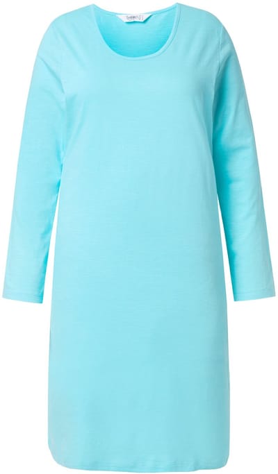 Angel of Style - Dames - Jersey jurk nauwsluitende A-lijn lange mouw - Bleek turquoise - Maat 56