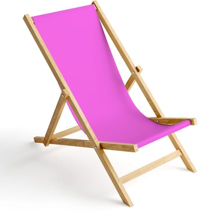 FEROCITY - Opklapbare ligstoel - Houten - strandstoel met afneembare hoes - 120 x 58 x 45 cm - Birke - Rosa