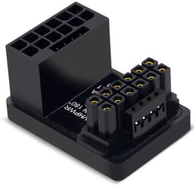 Dailygoody - GPU PCIe5.0 Adapter - 600W Vermogen - 180 Graden Hoek - Zwart - Man-vrouw Connector - Perfect voor Grafische Kaarten