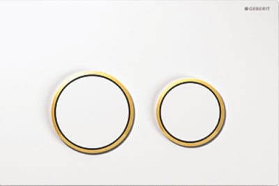 Geberit 115.085.KK.1 - Omega20 bedieningspaneel - 2-toets spoeling - rond - wit/goud/wit