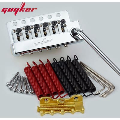 Guyker Gitaar Tremolo Brug Snaarafstand 10,8 mm Gitaarbrug Vergrendelbare Roestvrij Staal Snaarzadel Met Messing Blok gray
