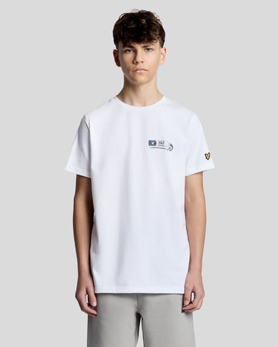 Lyle & Scott - Jongens t-shirt - Maat 8/9 - Jongens - wit -