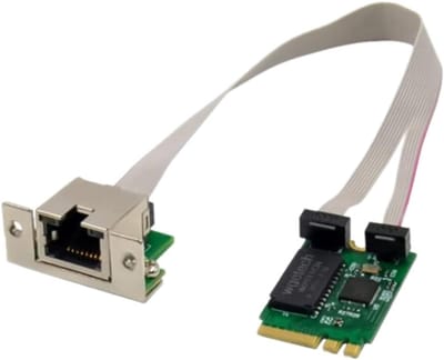 Netwerkkaart M.2 A+E - Ethernet Adapter - Snelle Internetverbinding - Multi-Gigabit Snelheden - 15 x 12 x 3 cm - Groen