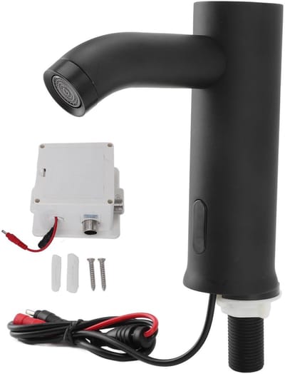 JHUBERS - Touchless Sensor Kraan - Automatische Beweging - Keuken & Badkamer - Zwart RVS - Waterbesparing - Modern design - Gemakkelijk te installe...
