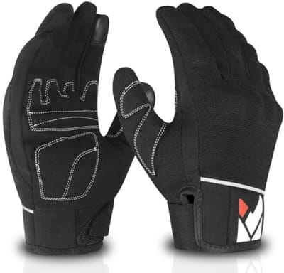 Beschermende motorhandschoenen met knokkelbescherming - Zwart - Maat M
