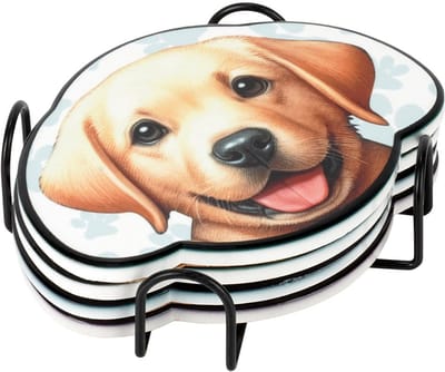 Beker Onderzetters in Standaard Hond 4 stuks - voor Glazen - Glazenonderzetters