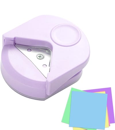 Hoekronder Pons - Papier Shaper - Kaarten Versieren - Ingebouwde Opvangbak - R4mm Radius - Paars