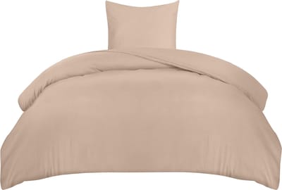 Dailygoods- Dekbedovertrek Set - Zachte Microvezel 135 x 200 cm - Kussensloop 80 x 80 cm - Beddengoed - Beige - Comfortabel en Ademend
