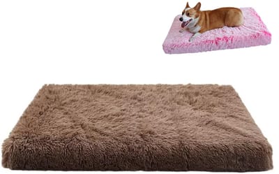 Hondenkussen Orthopedisch Egg Crate Memory Foam Matras Met Afneembare Hoes, Waterdicht en Anti Slip, Voor Bank Bed en Auto, Geschikt voor Kleine Middelgrote Honden Katten,Khaki 120*80*10cm