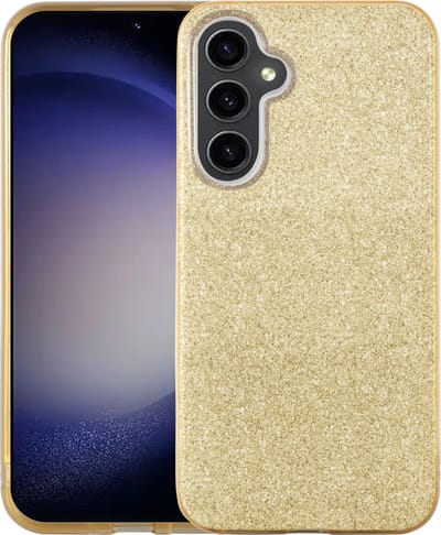 Hoesje Geschikt Voor Samsung Galaxy S23 hoesje Glitter TPU backcover – Goud