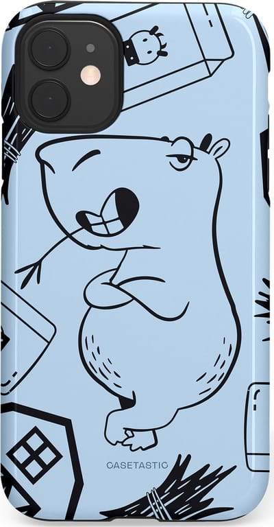 Casetastic Hoesje Geschikt voor Apple iPhone 11 - Stijlvolle Beschermende Duo-layer Case - Capibara chillen