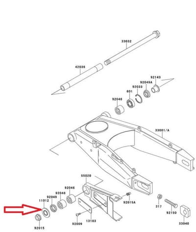 Coupelle bouchon bras oscillant origine pour moto Kawasaki 1100 ZZR 110121658