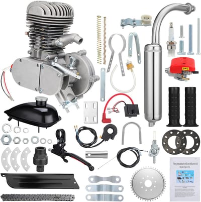 100cc 2-Takt Fietsmotor Kit – Luchtgekoeld Benzinemotor voor Fietsen – Compleet Bicykel Motorisatie Set – Geschikt voor de Meeste Fietsen & Scooters