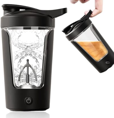 longziming -Elektrische Shakebeker – Elektrische Fitness Shake Beker – Shakebeker – 450 ml – Snel en Efficiënt Mengen – Draagbaar en Lichtgewicht – Gemakkelijk Te Reinigen – Duurzaam Materiaal